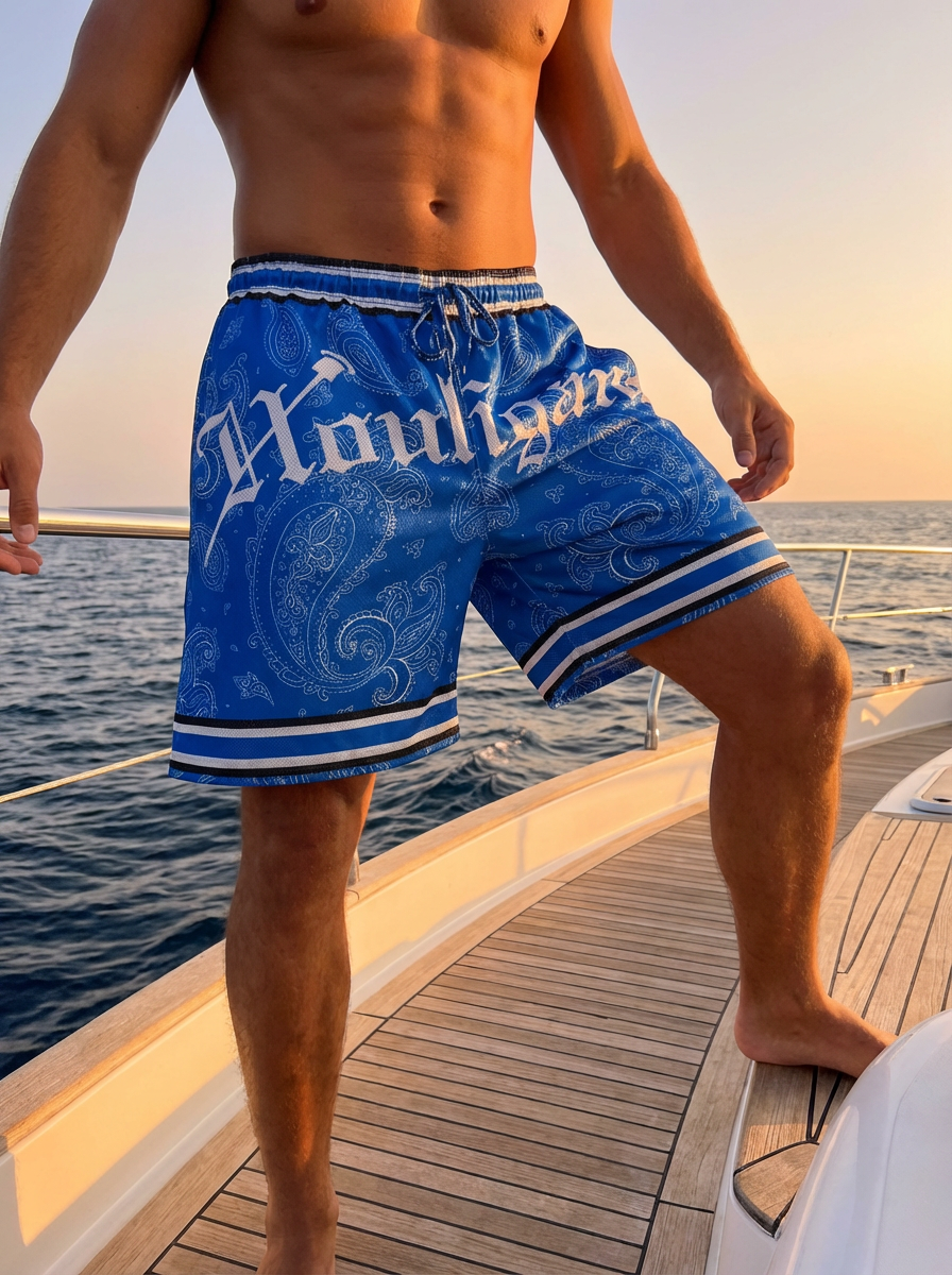 Houligan Blue Baisley Shorts