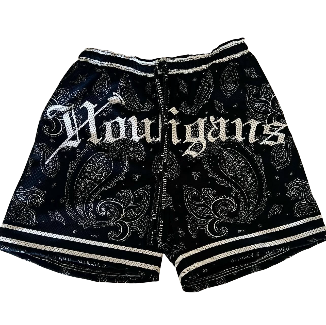 Houligan Black Paisly Shorts
